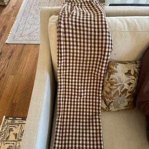 Sezane Martin crop trouser brown and cream